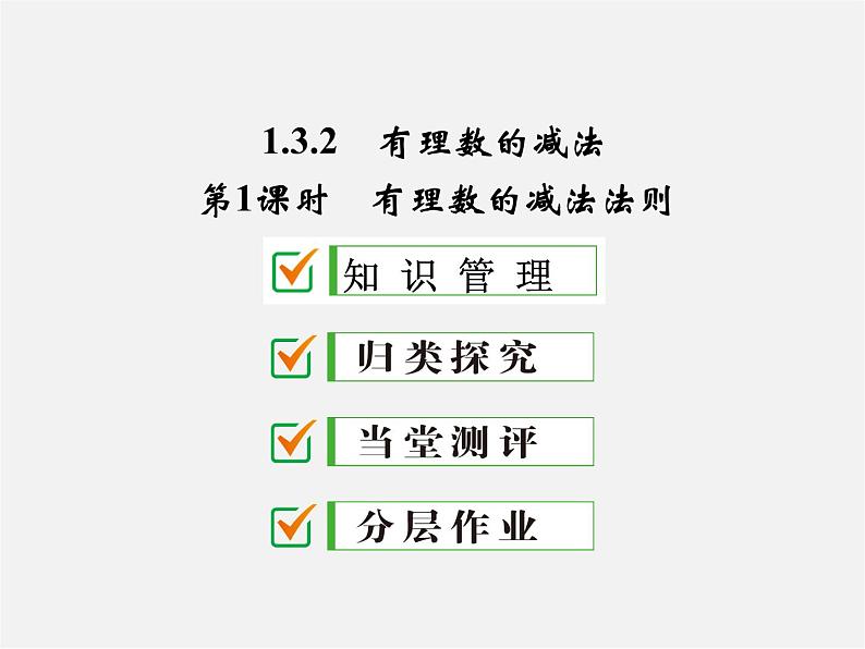 广东省珠海市第九中学七年级数学上册 1.3.2 第1课时 有理数的减法法则课件第1页