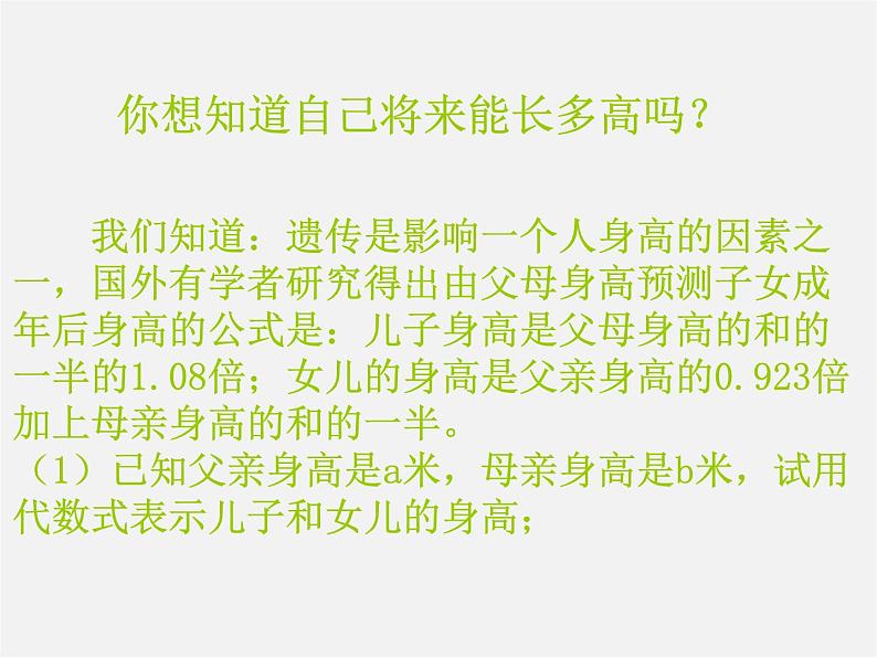 北师大初中数学七上《3.2 代数式》PPT课件 (9)第2页