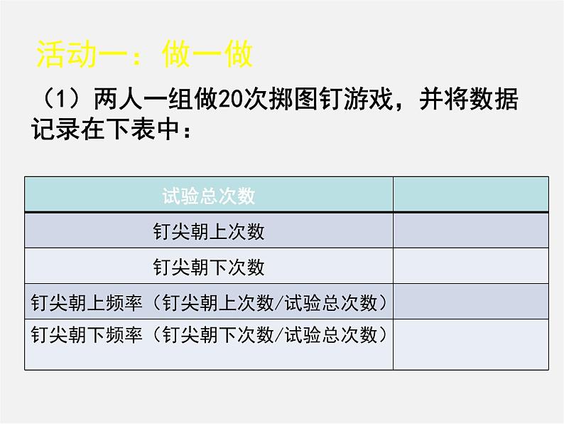 北师大初中数学七下《6.2频率的稳定性》PPT课件 (9)第5页