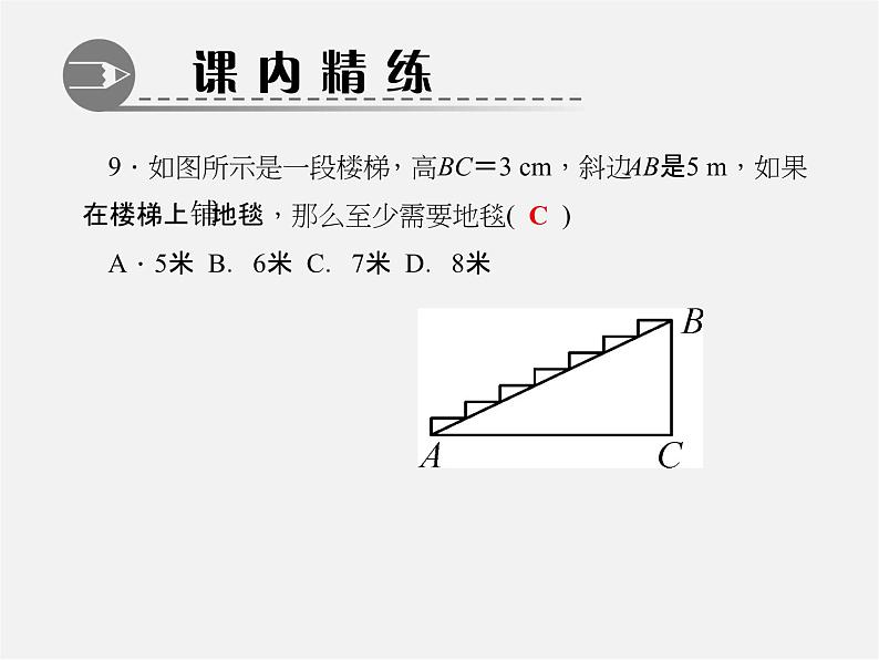 北师大初中数学八上《1.3勾股定理的应用》PPT课件 (3)第8页