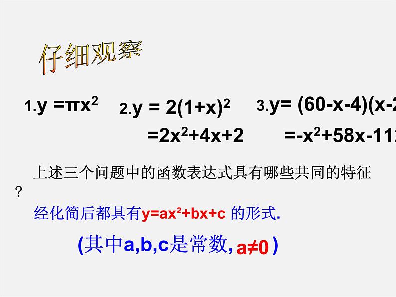 浙教初中数学九上《1.1 二次函数》PPT课件 (3)第4页