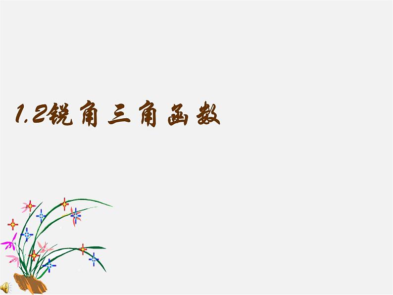 浙教初中数学九下《1.1 锐角三角函数》PPT课件 (11)第1页