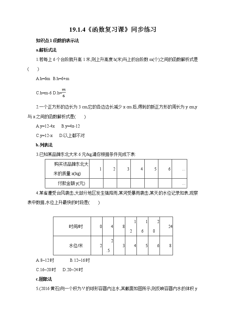 19.1.4《函数习题课》课件+教案+同步练习01