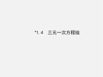 数学七年级下册1.4 三元一次方程组课堂教学课件ppt