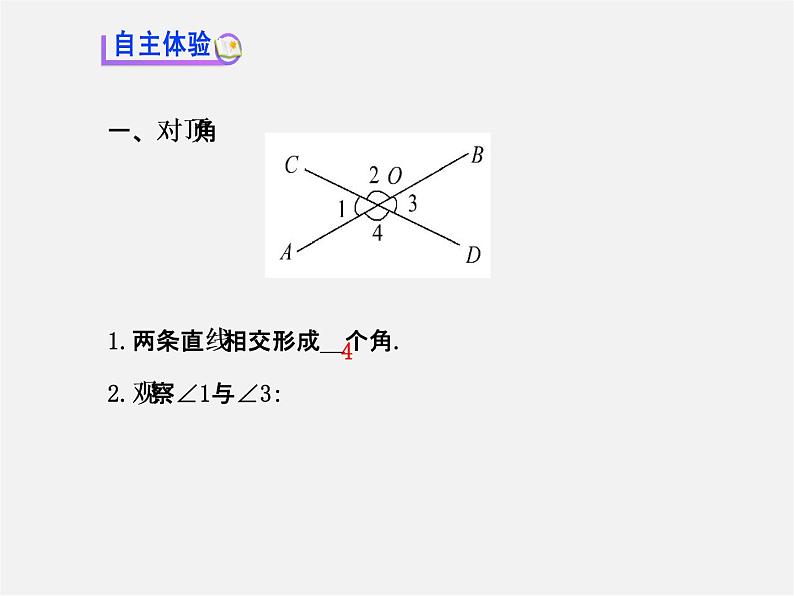 湘教初中数学七下《4.1.2相交直线所成的角 》PPT课件 (5)第3页