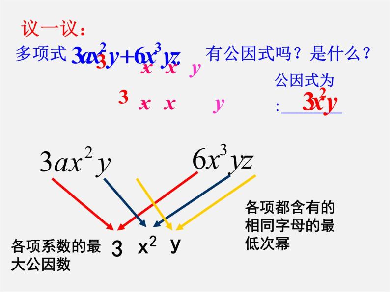 沪科初中数学七下《8.4 因式分解《提公因式法》课件406