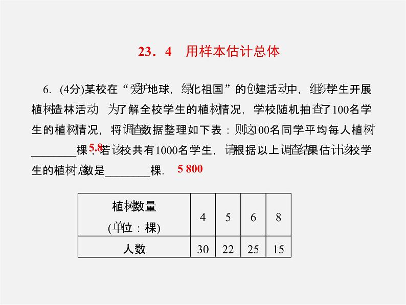 冀教初中数学九上《23.4 用样本估计总体》PPT课件08