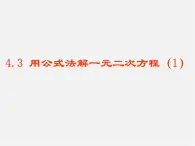 青岛初中数学九上《4.3用公式法解一元二次方程》PPT课件 (1)