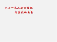 青岛初中数学九上《4.6一元二次方程根与系数的关系》PPT课件 (2)