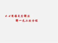 青岛初中数学九上《4.4用因式分解法解一元二次方程》PPT课件 (2)