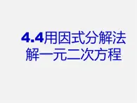 青岛初中数学九上《4.4用因式分解法解一元二次方程》PPT课件 (1)