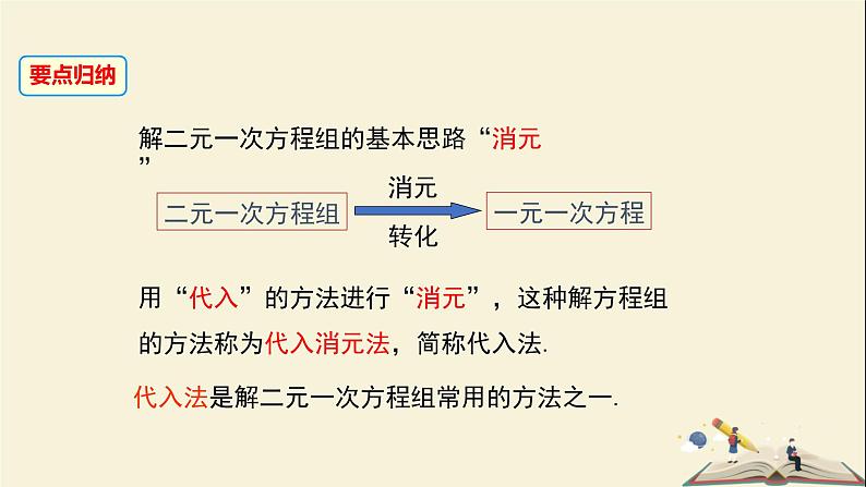 1.2.1 代入消元法解二元一次方程组(课件)2021-2022学年七年级数学下册同步教学(湘教版)第7页