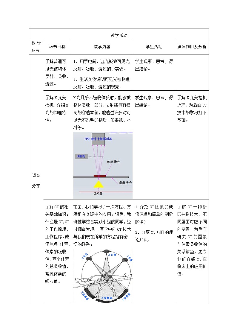沪科版数学七年级上册 3.6 综合与实践 一次方程组与CT技术(1) 教案第2页