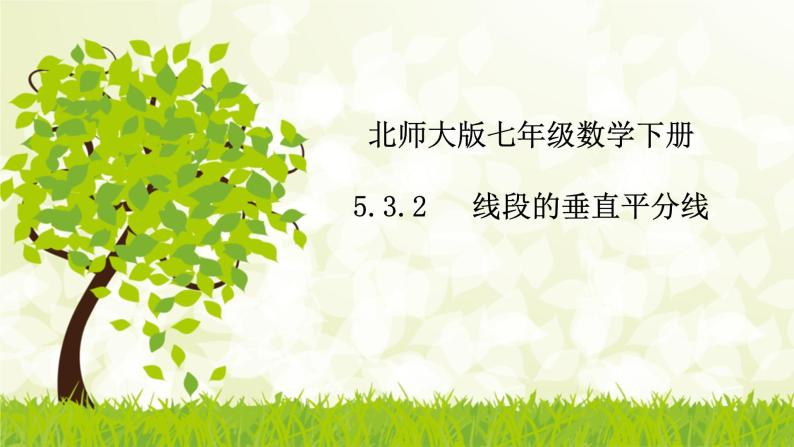 北师大版七年级数学下册 5.3.2   线段的垂直平分线 课件+练习01