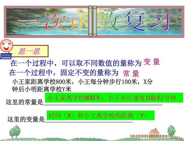 人教版数学八年级下册 19.2 一次函数_复习课 PPT 课件第3页