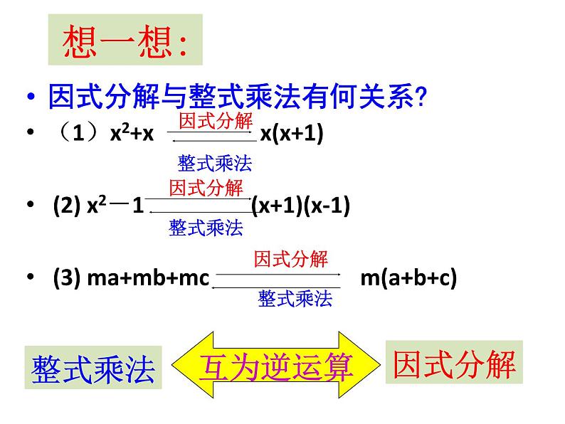 人教版数学八年级上册课件:14.3.1因式分解—提公因式法第4页