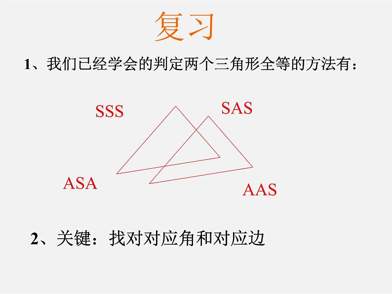 第9套人教初中数学八上 《12.2.1 三角形全等的条件》复习课件02