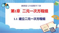 七年级下册1.1 建立二元一次方程组获奖课件ppt