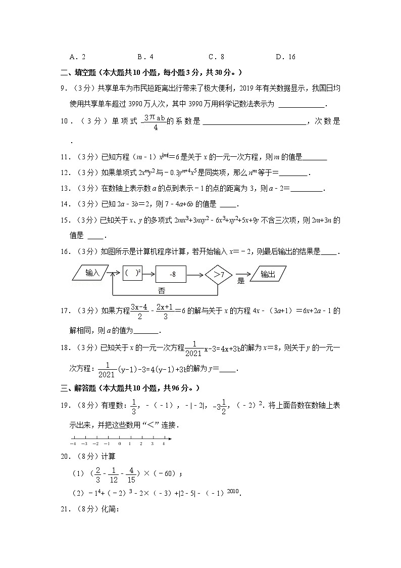 2021-2022学年江苏省扬州市江都区邵樊片七年级(上)期中数学试卷   解析版第2页