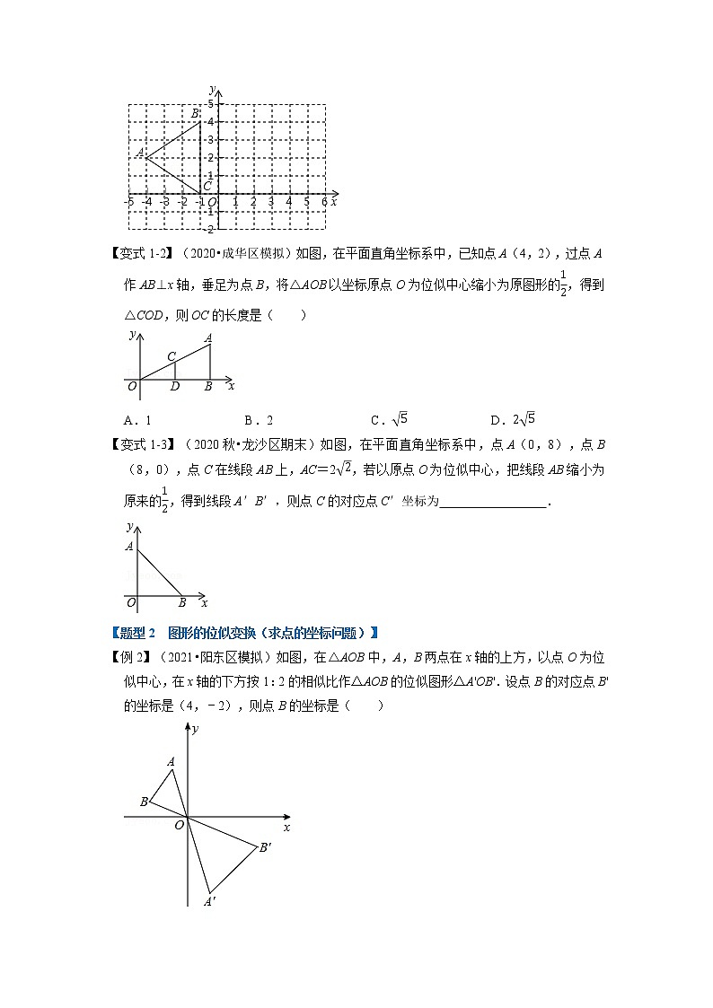 专题23. 5 图形的位似变换-重难点题型-2021-2022学年九年级数学上册(华东师大版)02