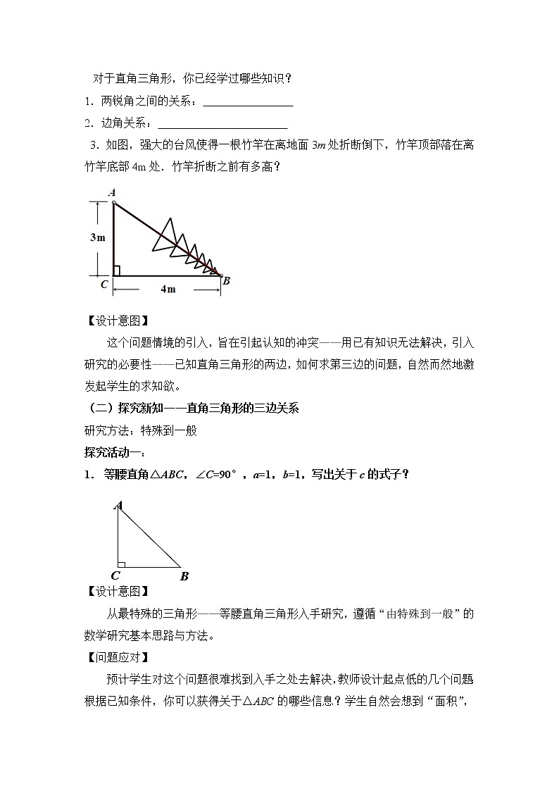 鲁教版(五四制)数学七年级上册 3.1 探索勾股定理(教案)第3页