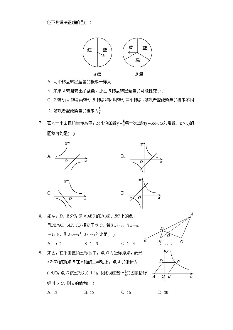 湖北省随州市随县2020-2021学年九年级上册期末数学试卷(word版 含答案)02