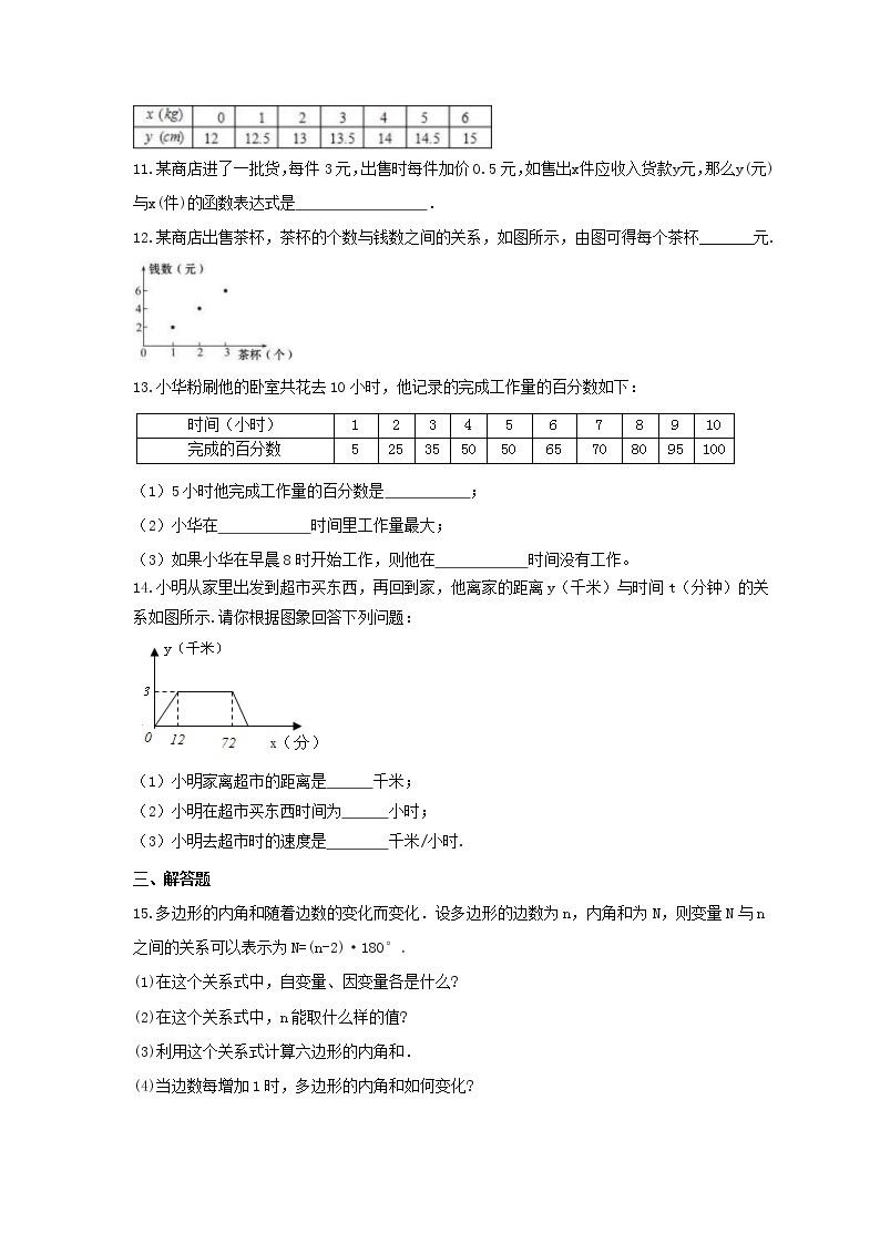 2022年湘教版数学八年级下册4.1.2《函数的表示法》课时练习（含答案）03