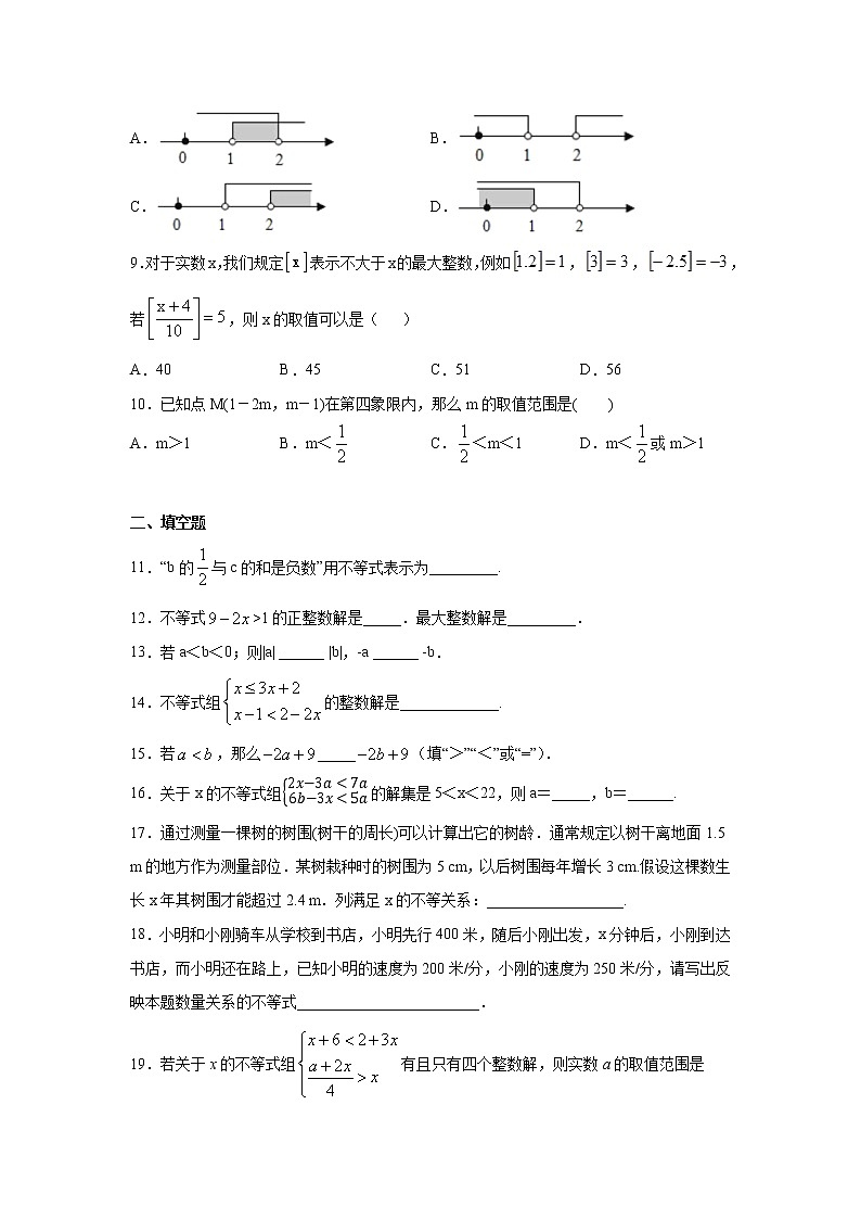 專題9.1 不等式與不等式組(基礎(chǔ)篇)專項練習(xí)-【挑戰(zhàn)滿分】2021-2022學(xué)年七年級數(shù)學(xué)下冊階段性復(fù)習(xí)精選精練(人教版)第2頁