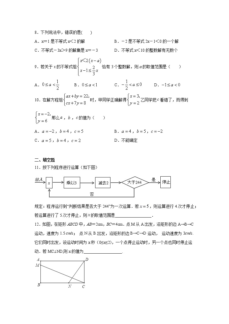 專題9.2 不等式與不等式組(提高篇)專項(xiàng)練習(xí)-【挑戰(zhàn)滿分】2021-2022學(xué)年七年級數(shù)學(xué)下冊階段性復(fù)習(xí)精選精練(人教版)第2頁