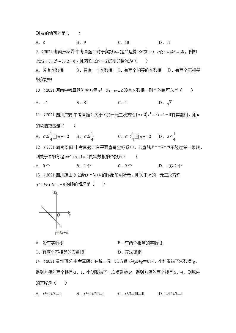 专题21.19 《一元二次方程》中考真题专练(基础篇)(专项练习)-2021-2022学年九年级数学上册基础知识专项讲练(人教版)第2页