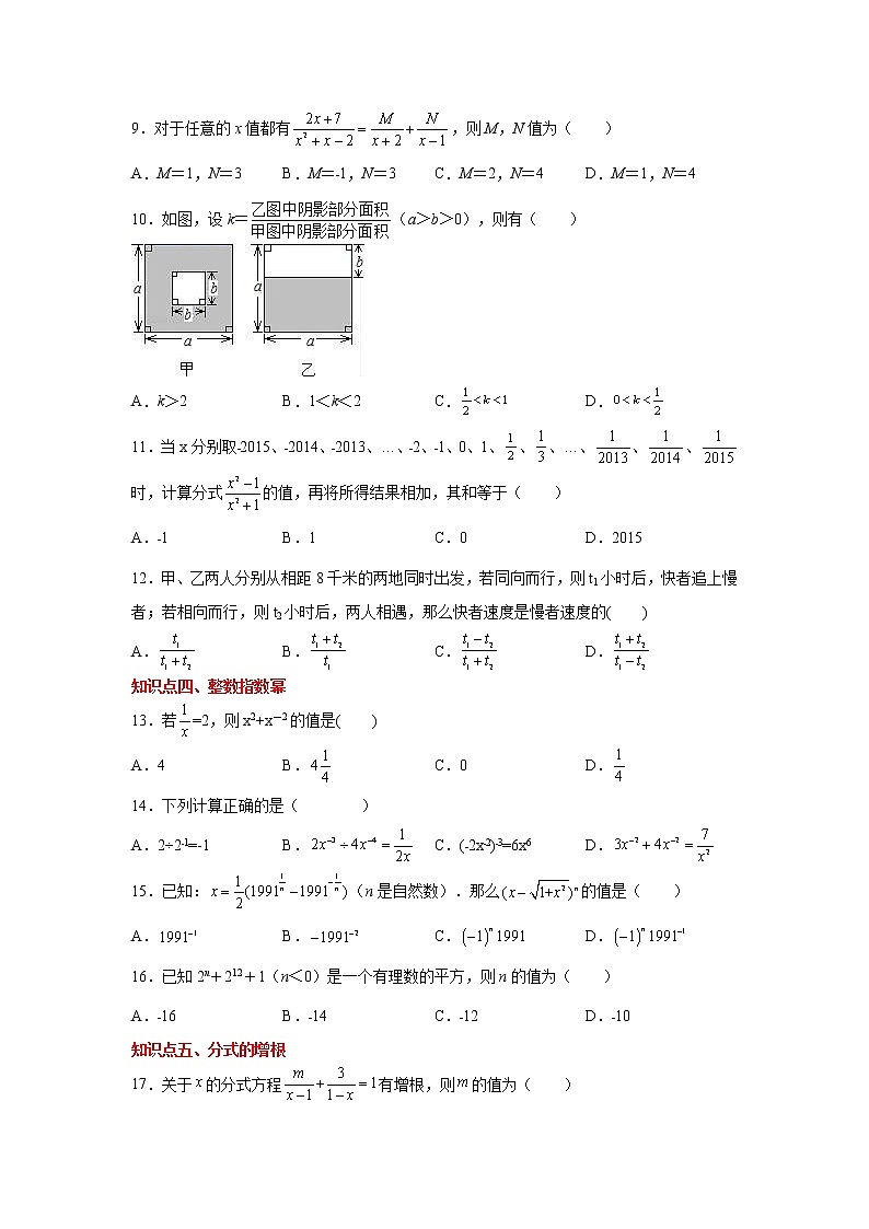 专题15.19 分式知识点分类专题训练(培优篇)(专项练习)-2021-2022学年八年级数学上册基础知识专项讲练(人教版)02