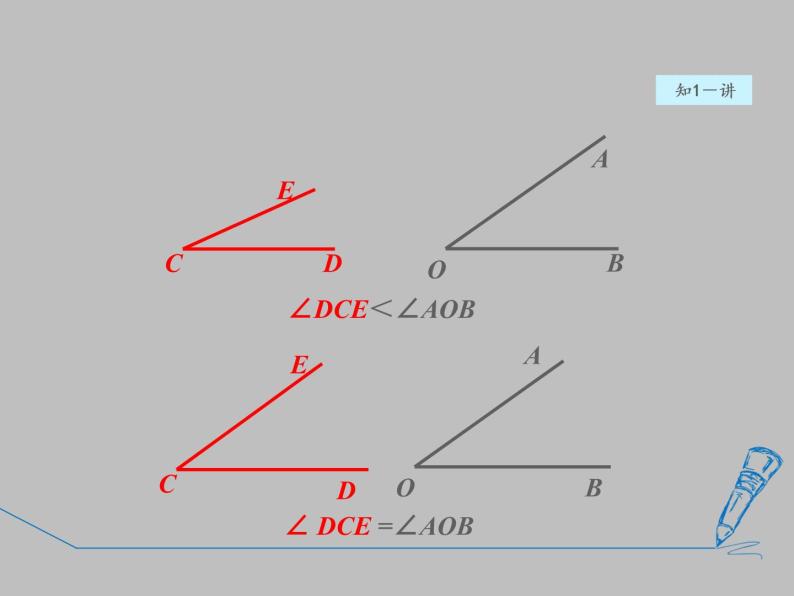 七年级数学上册新人教版授课课件：第四章几何图形初步4.3角2角的比较与运算08
