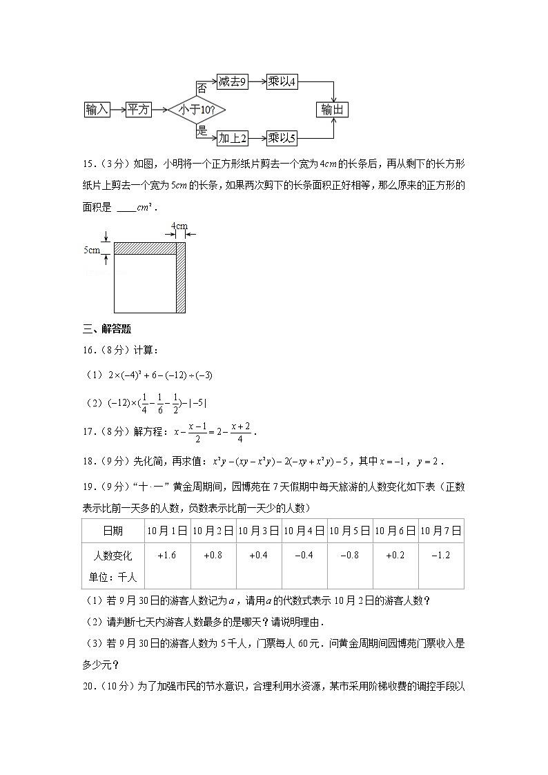 2019-2020学年河南省洛阳市七年级(上)期末数学试卷第3页