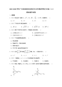 2019-2020学年广东省深圳市龙岗区百合外国语学校八年级（上）期末数学试卷