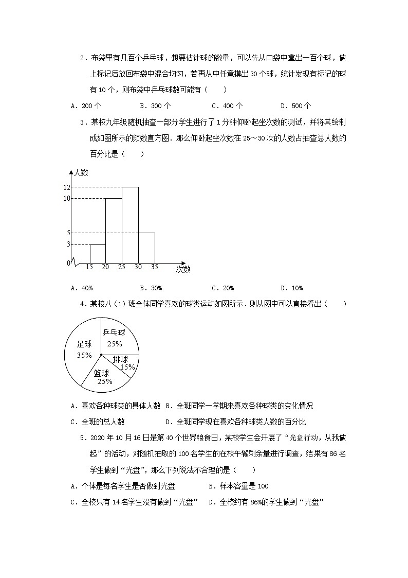 中考数学一轮复习《数据的收集与整理》知识要点及专题练习第2页
