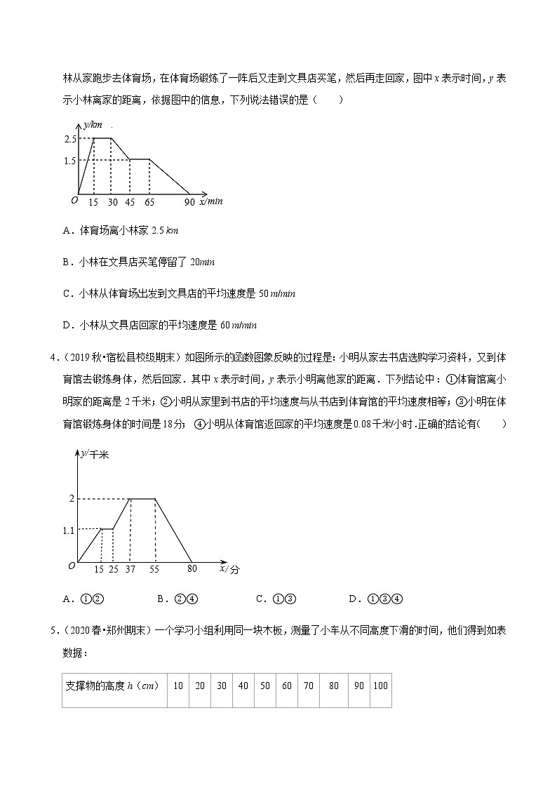 苏科版数学八年级上册 6.2函数的图象 同步培优题典(原卷版)02