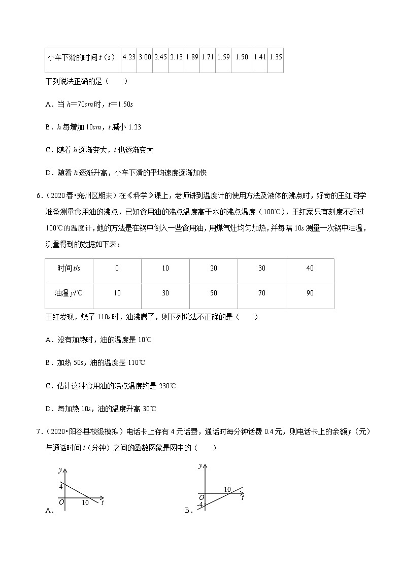 苏科版数学八年级上册 6.2函数的图象 同步培优题典(原卷版)03