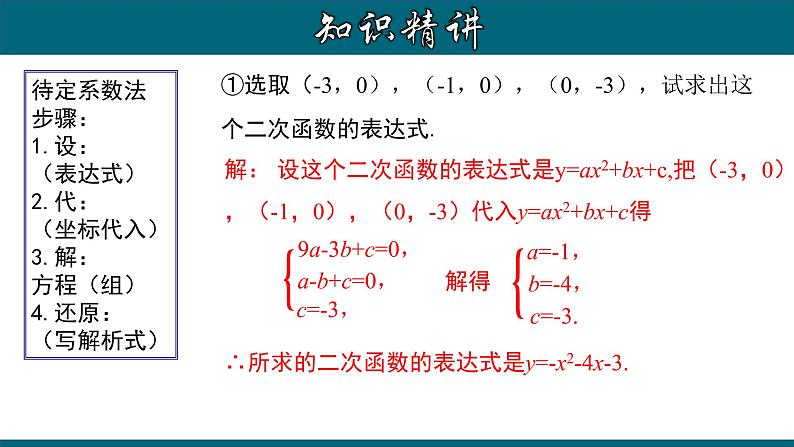22.1.9 用待定系数法求二次函数的解析式(一)一般式-2020-2021学年九年级数学上册教材配套教学课件(人教版)第5页