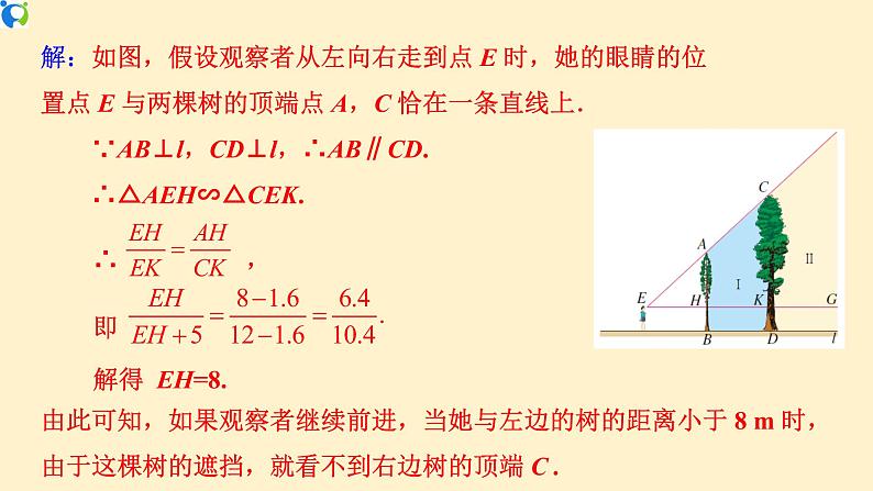 27.2.3(2)相似三角形的应用举例(影长、树高问题)-课件第8页