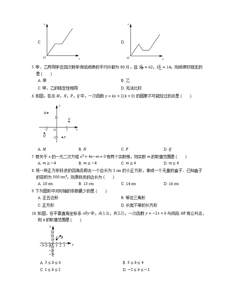 2021年北京朝阳区小强初中八年级下期末数学试卷02