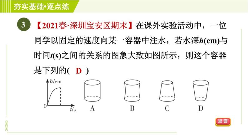 鲁教五四版六年级下册数学 第9章 9.3.1 曲线型图象表示变量之间的关系 习题课件06