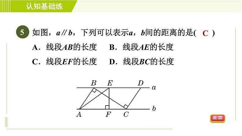 冀教版七年级下册数学 第7章 7.3 7.3 目标一 平行线的定义及平行线间的距离 习题课件07