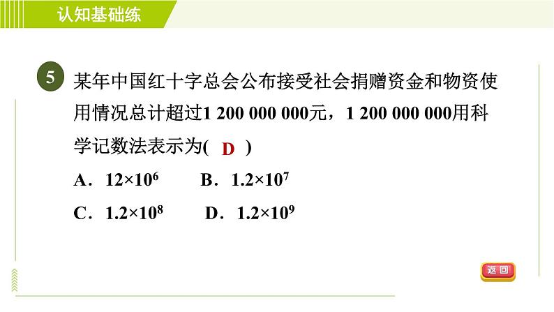 冀教版七年级下册数学 第8章 8.6 科学记数法 习题课件第7页