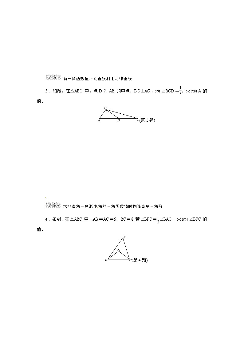人教版九年级数学下册微卷专训专训2 “化斜为直”构造直角三角形的方法教案第2页