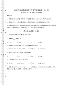 【历年真题】2022年山东省济南市中考数学模拟真题 （B）卷（含答案及解析）
