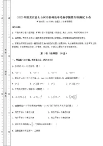 【真题汇总卷】2022年黑龙江省七台河市勃利县中考数学模拟专项测试 B卷（含答案及解析）