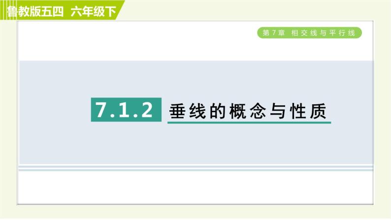 鲁教五四版六年级下册数学 第7章 7.1.2 垂线的概念与性质 习题课件01