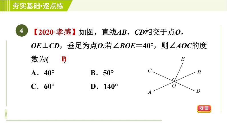 鲁教五四版六年级下册数学 第7章 7.1.2 垂线的概念与性质 习题课件07