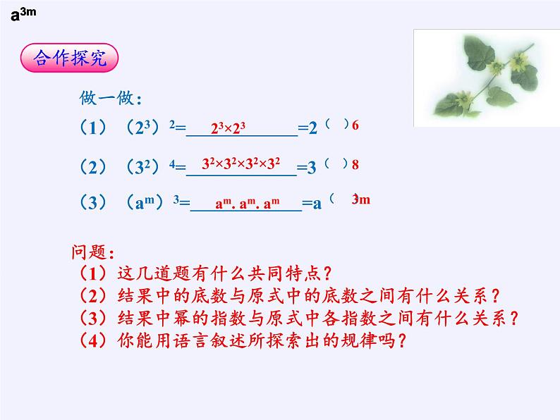 华东师大版数学八年级上册 12.1.2 幂的乘方(1)(课件)第5页