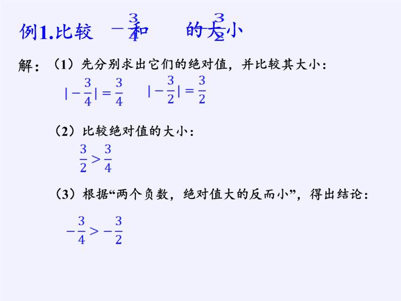 华东师大版数学七年级上册 2.5 有理数的大小比较(3) 课件05